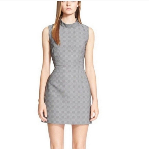 Perfect ALEXANDER MCQUEEN Grey Herringbone Jacquard Shift Dress IT40 US4 S $1850 - Picture 1 of 5